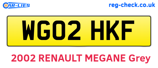 WG02HKF are the vehicle registration plates.