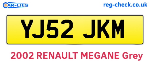 YJ52JKM are the vehicle registration plates.