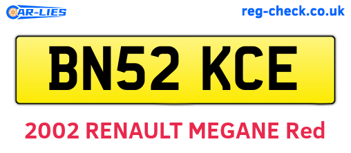 BN52KCE are the vehicle registration plates.