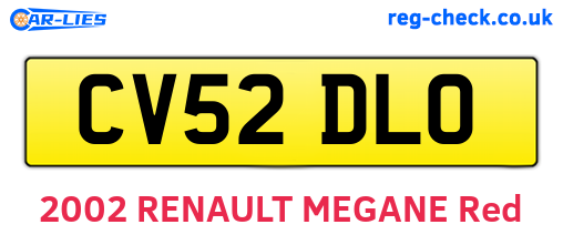 CV52DLO are the vehicle registration plates.