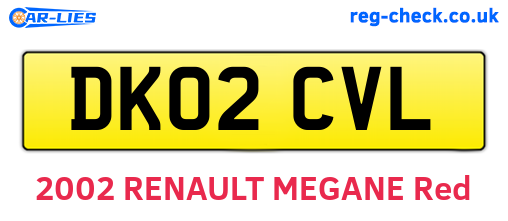 DK02CVL are the vehicle registration plates.