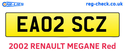 EA02SCZ are the vehicle registration plates.