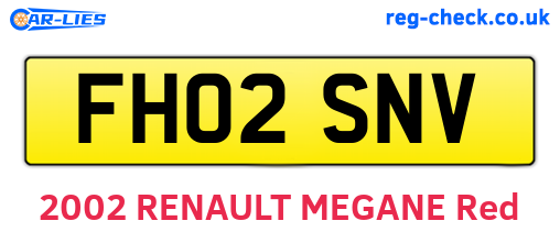 FH02SNV are the vehicle registration plates.