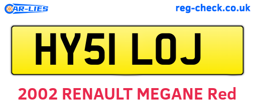 HY51LOJ are the vehicle registration plates.