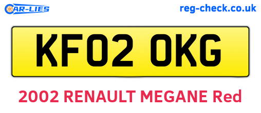 KF02OKG are the vehicle registration plates.