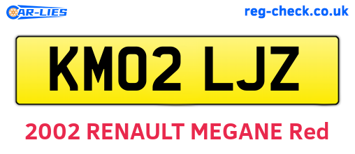 KM02LJZ are the vehicle registration plates.