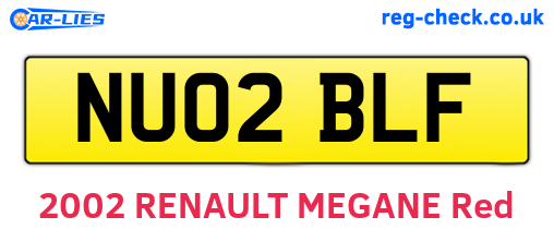 NU02BLF are the vehicle registration plates.