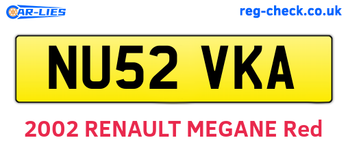 NU52VKA are the vehicle registration plates.