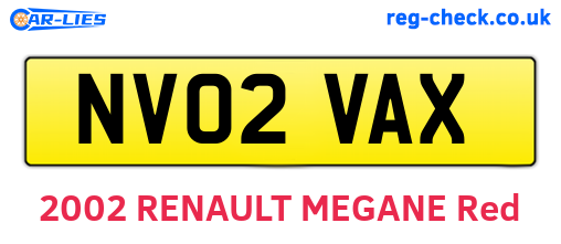 NV02VAX are the vehicle registration plates.