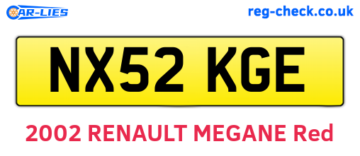 NX52KGE are the vehicle registration plates.