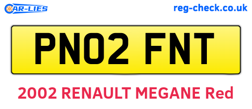 PN02FNT are the vehicle registration plates.
