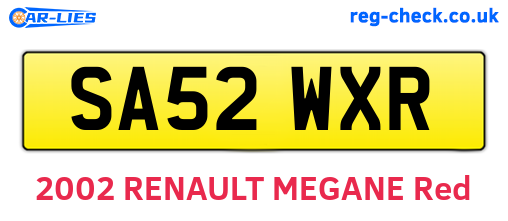 SA52WXR are the vehicle registration plates.