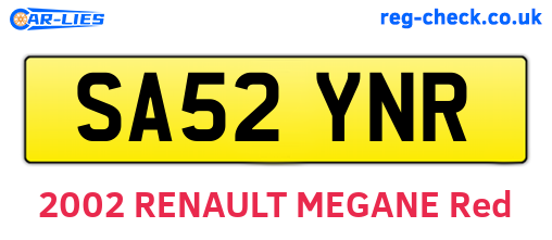 SA52YNR are the vehicle registration plates.
