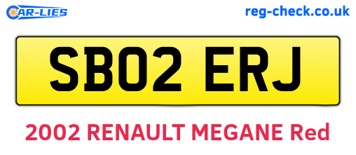 SB02ERJ are the vehicle registration plates.