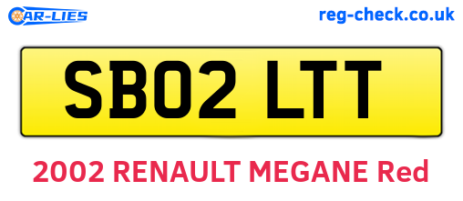 SB02LTT are the vehicle registration plates.