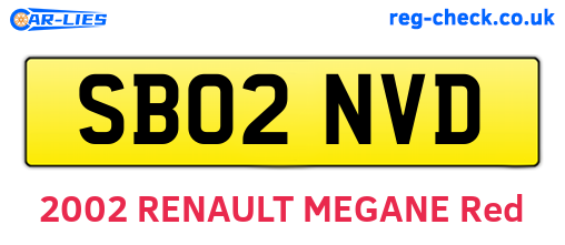 SB02NVD are the vehicle registration plates.