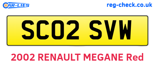 SC02SVW are the vehicle registration plates.