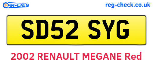 SD52SYG are the vehicle registration plates.