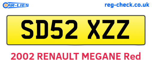 SD52XZZ are the vehicle registration plates.