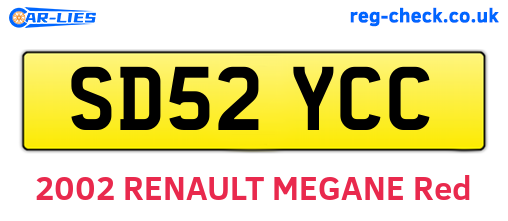 SD52YCC are the vehicle registration plates.