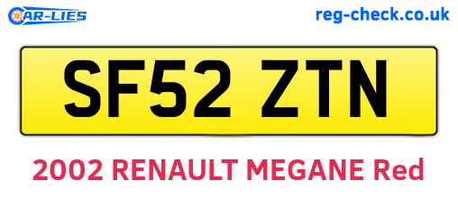SF52ZTN are the vehicle registration plates.