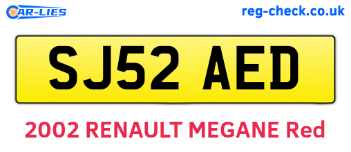 SJ52AED are the vehicle registration plates.