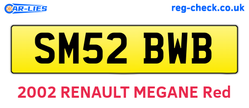 SM52BWB are the vehicle registration plates.