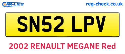 SN52LPV are the vehicle registration plates.