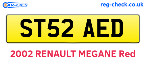 ST52AED are the vehicle registration plates.