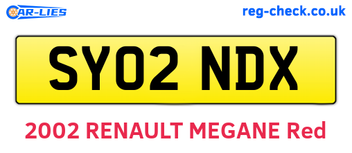 SY02NDX are the vehicle registration plates.