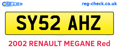 SY52AHZ are the vehicle registration plates.