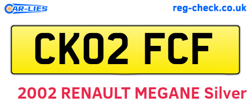 CK02FCF are the vehicle registration plates.