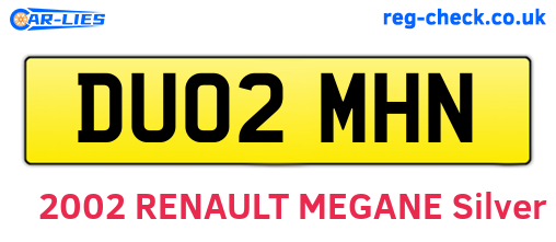 DU02MHN are the vehicle registration plates.