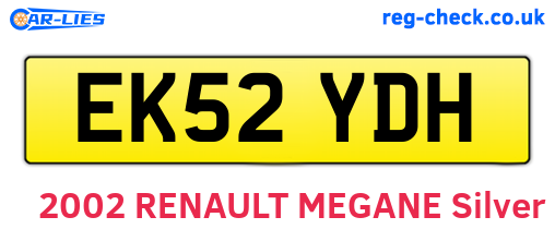 EK52YDH are the vehicle registration plates.
