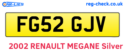 FG52GJV are the vehicle registration plates.