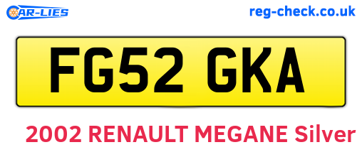 FG52GKA are the vehicle registration plates.