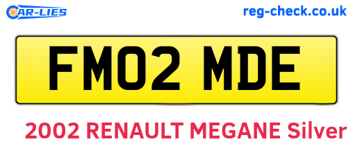 FM02MDE are the vehicle registration plates.