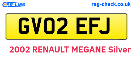 GV02EFJ are the vehicle registration plates.