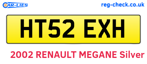 HT52EXH are the vehicle registration plates.