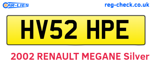 HV52HPE are the vehicle registration plates.