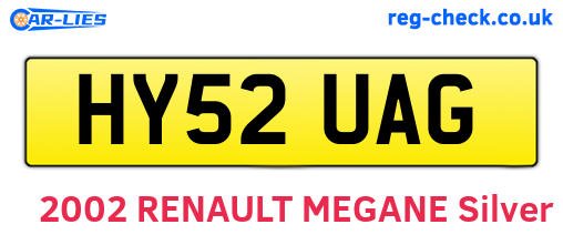 HY52UAG are the vehicle registration plates.
