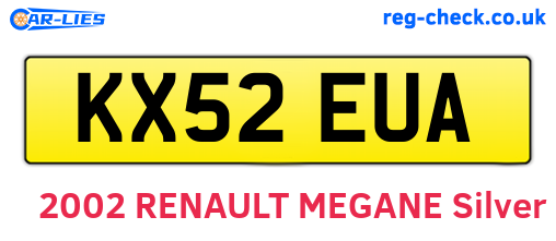 KX52EUA are the vehicle registration plates.