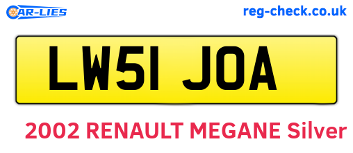 LW51JOA are the vehicle registration plates.