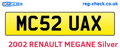 MC52UAX are the vehicle registration plates.