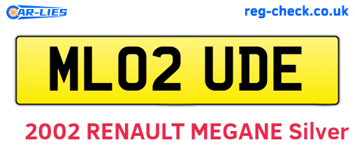 ML02UDE are the vehicle registration plates.