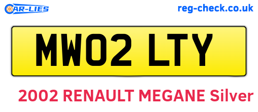 MW02LTY are the vehicle registration plates.