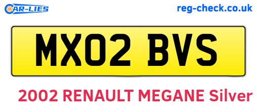 MX02BVS are the vehicle registration plates.