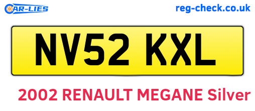 NV52KXL are the vehicle registration plates.