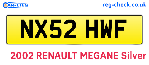 NX52HWF are the vehicle registration plates.