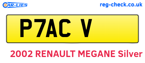 P7ACV are the vehicle registration plates.